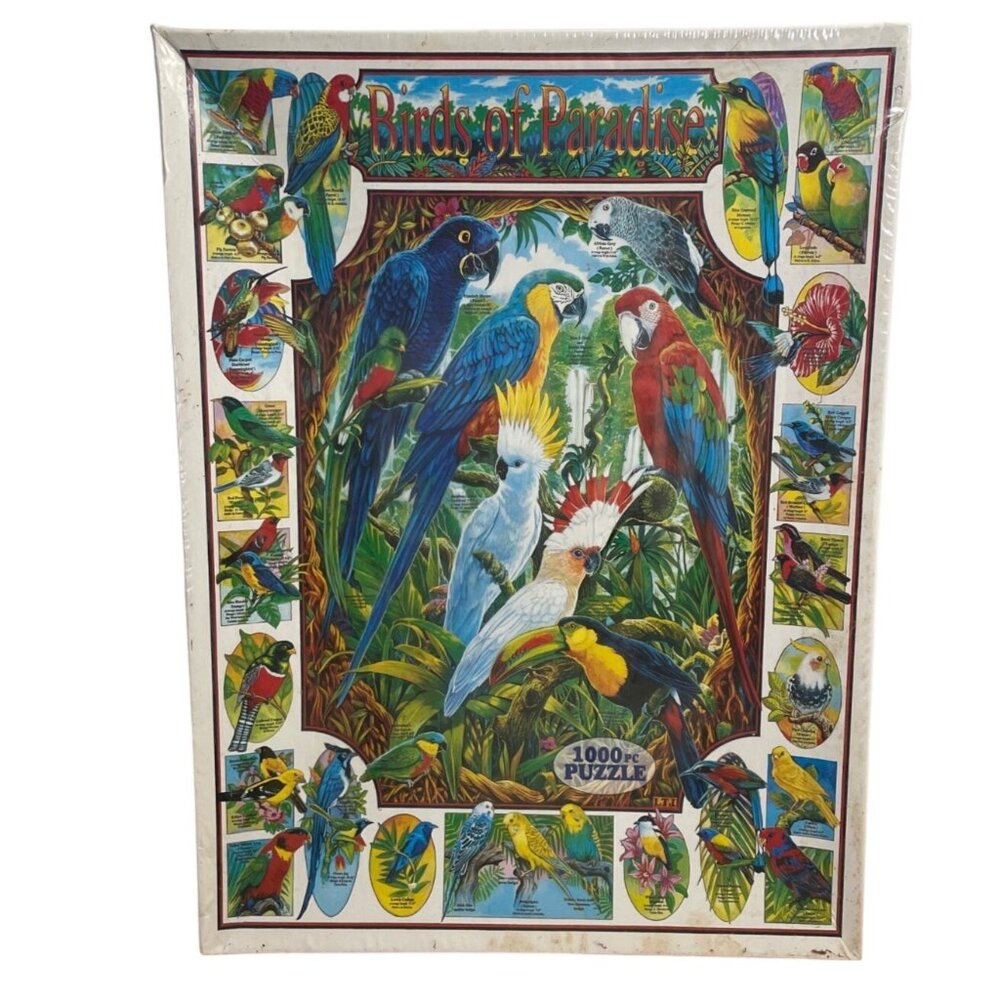 White Mountain Birds Of Paradise Puzzle 1000-Piece 24x30 Made In USA New Sealed